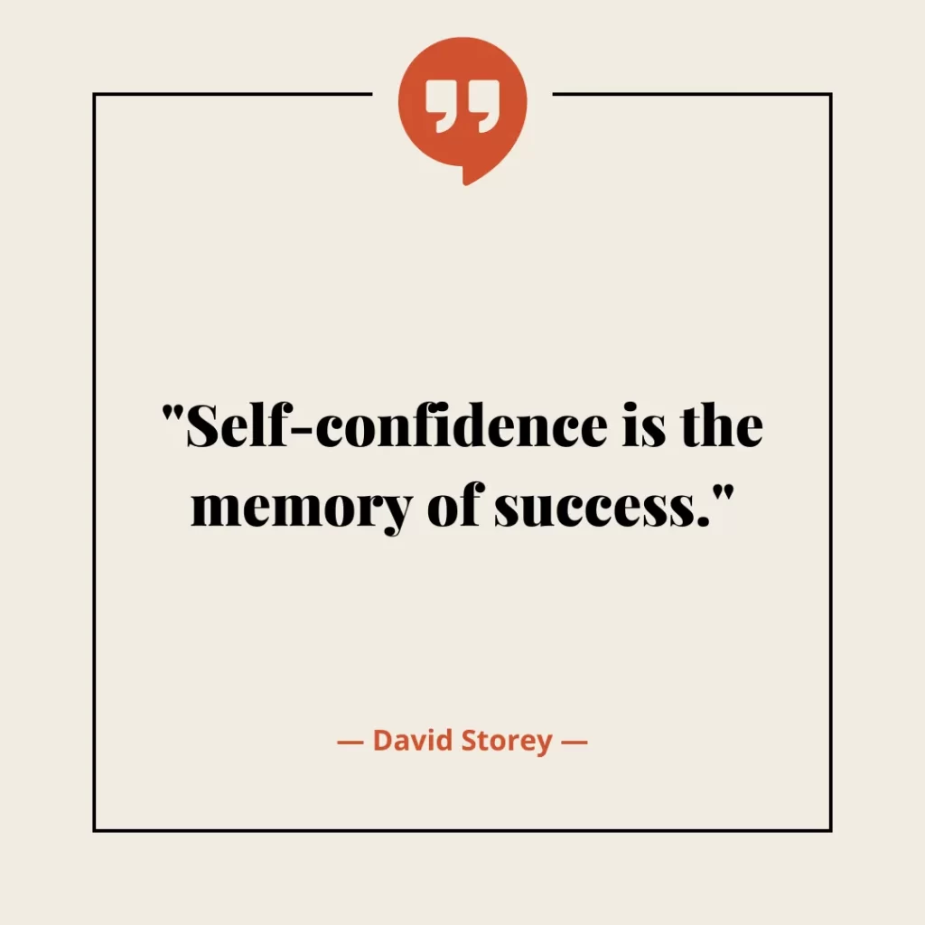 Self-confidence is the memory of success