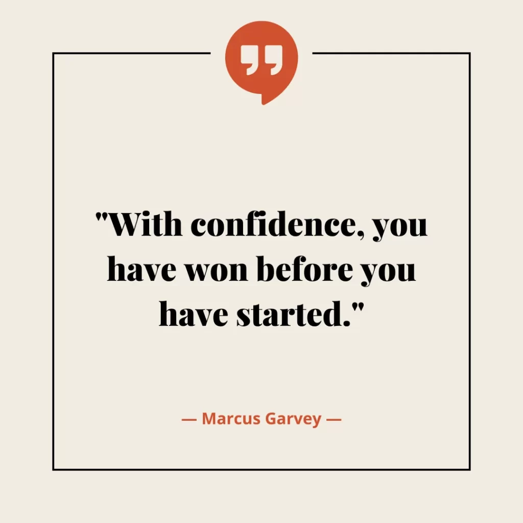 With confidence, you have won before you have started